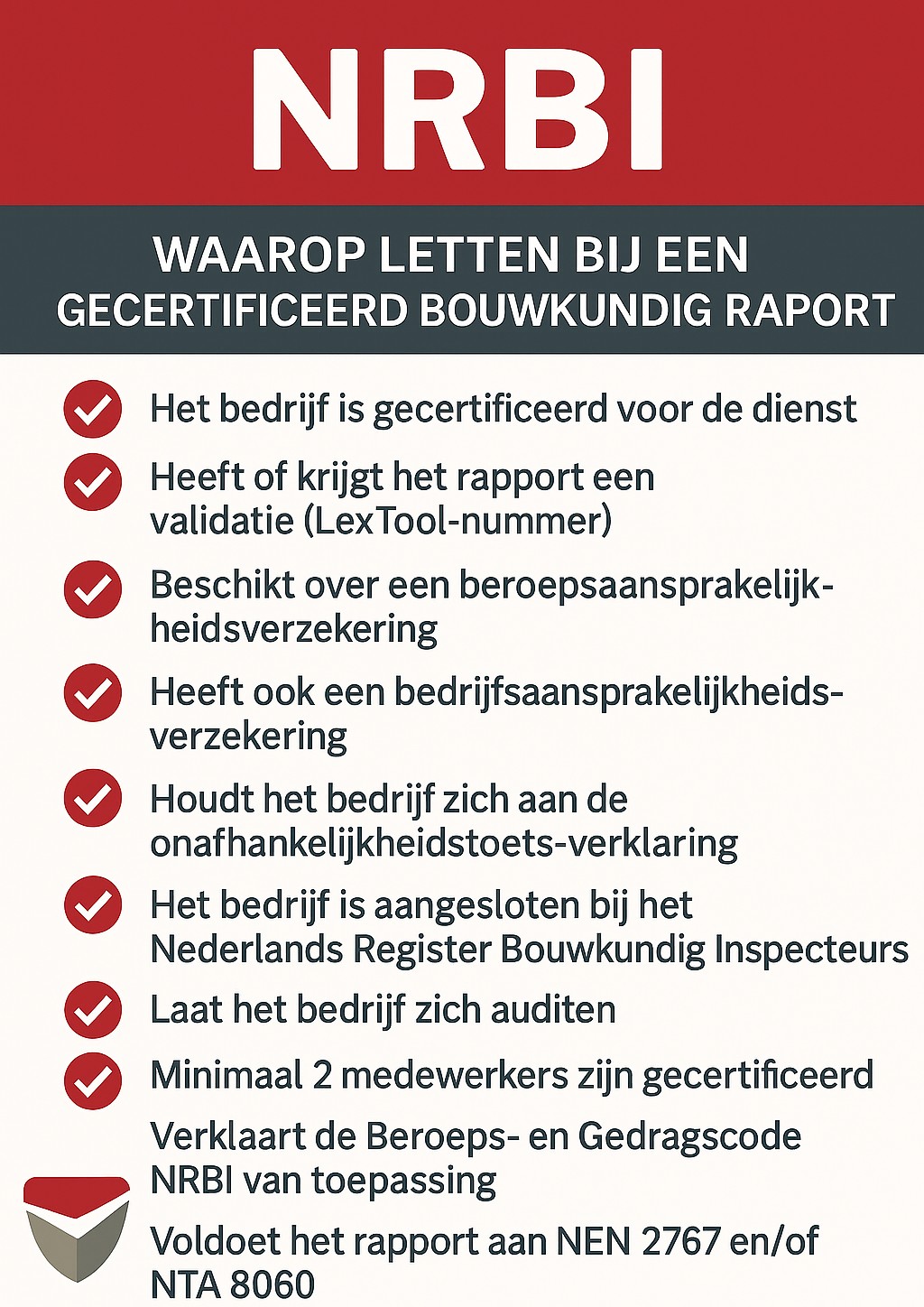 Checklist bouwkundige keuring